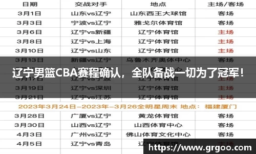 辽宁男篮CBA赛程确认,全队备战一切为了冠军!
